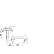 Dallmer - Röhren-Siphon 100/2, 1 1/2xDN40 m.2 WA-Anschlüssen