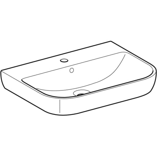 Geberit Vertriebs - Waschtisch SMYLE, 65x48cm m. Hl., m. Ül., weiß, KeraTect