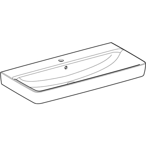 Geberit Vertriebs - RENOVA Plan Aufsatz-WT 100x48cm m. Hahnloch, m. Ül., weiß, KeraTect, NEU