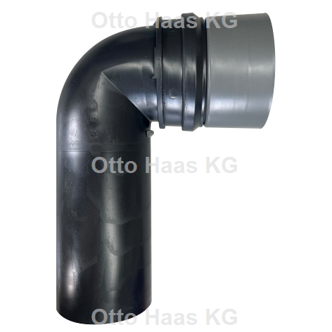 Otto Haas KG - Wand-WC-Anschlussbogen PE 90Grad schwarz mit Bauschutz DN90/90