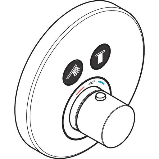 Hansgrohe - Thermostat UP AXOR Showerselect Fertigset 2 Verbraucher rund chrom