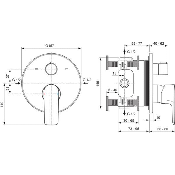 Ideal Standard - IS Badearmatur UP Connect Air Rosette d:163mm Chrom
