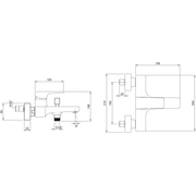 VILLEROY & BOCH - Einhebel-Badewannenarmatur Architectura Square 210x101x198mm Chrom
