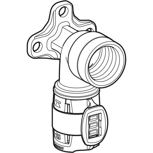 Geberit Vertriebs - FlowFit Anschlusswinkel 90Gr Rg+ d16-Rp3/8 L:52mm