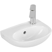 VILLEROY & BOCH - Handwaschbecken O.novo Oval 1HL. rechts m. ÜL. Weiß Alpin CeramicPlus