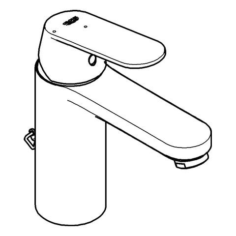 Grohe - EH-WT-Batterie EUROSMART C 23397 mittelh. Kette Mittelstellung kalt chrom