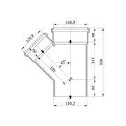Wavin - Abzweig AS+ DN 150x125 45 Grad