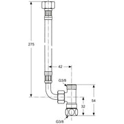 Ideal Standard - Verbindungsset CERAPLUS A5777A für Eckventil Thermostat chrom