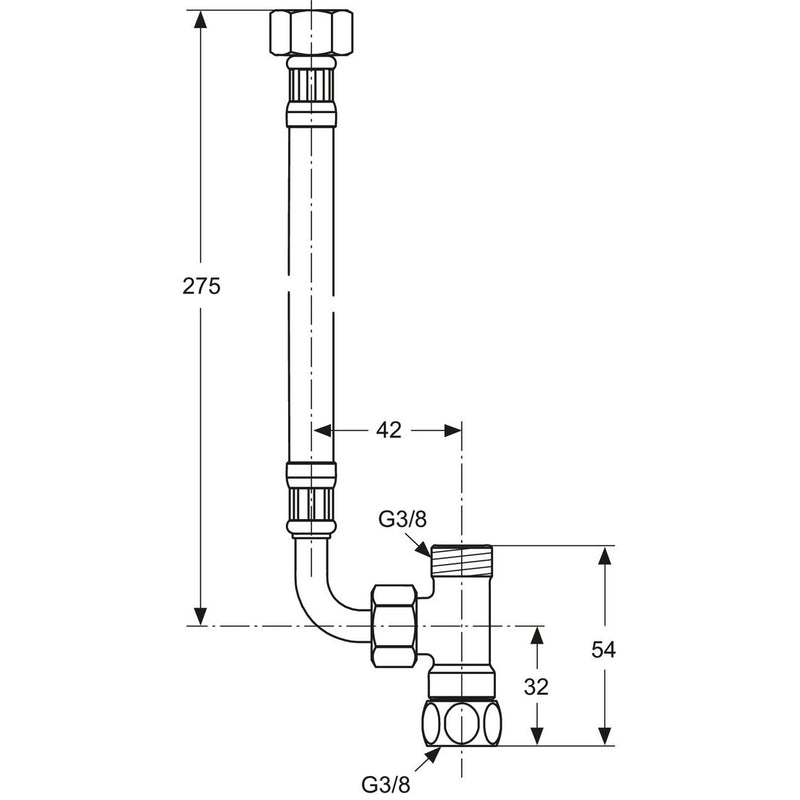 Ideal Standard - Verbindungsset CERAPLUS A5777A für Eckventil Thermostat chrom