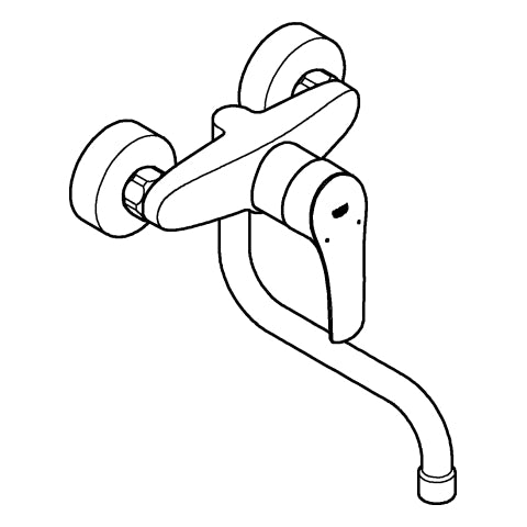 Grohe - Einhand-SPT-Batterie EUROSMART 31391_3 Wandmontage Ausld. 217mm chrom