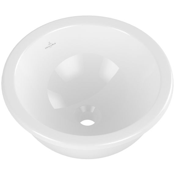 VILLEROY & BOCH - Einbauwaschbecken Loop&Friends 4A6000 450x450mm Rund m. ÜL. Weiß Alpin cplus
