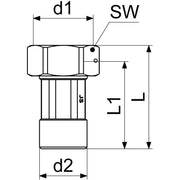 Schlösser Armaturen - Wasserzählerverschraubung 1 messing, m.Dichtung p.Stück