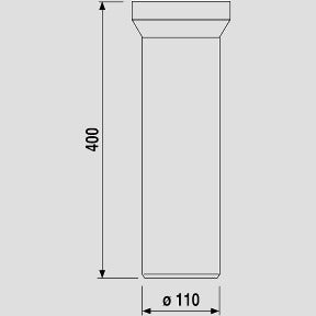 Sanitärtechnik Eisenberg - WC-Anschlussstutzen 400mm DN100 weiß
