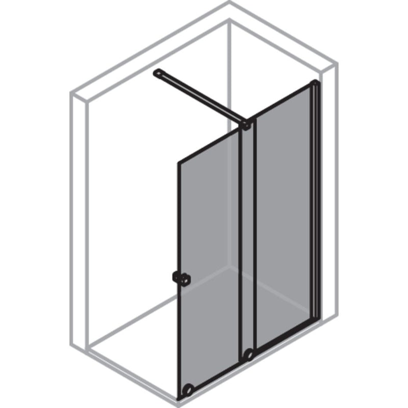 Hüppe - Xtensa 4-Eck GTN/S/Walk In 1600/re H:2000 Quer silber hochglanz klar 881
