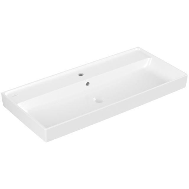 VILLEROY & BOCH - Schrankwaschtisch Collaro 1000x470mm re-eckig 1HL. m. ÜL. Stone White cplus