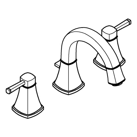 Grohe - 3-Loch-WT-Batterie Grandera 20624 flacher Auslauf chrom