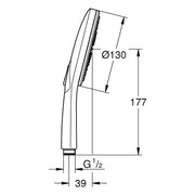 Grohe - Handbrause RAINSHOWER 130 SmartActive 26574 9,5l warm sunset geb