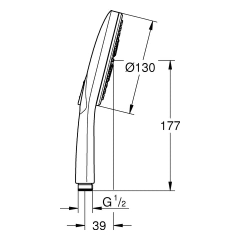 Grohe - Handbrause RAINSHOWER 130 SmartActive 26574 9,5l warm sunset geb