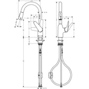Hansgrohe - Spültischmischer 180 FOCUS M42 Ausziehbrause 2jet chrom