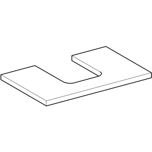 Geberit Vertriebs - ONE WT-Pl. Aus mi. f. AWT Schalenform 75x3x47cm, weiß matt