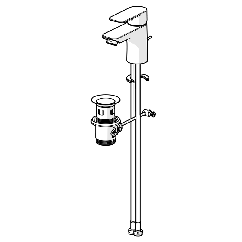 Hansa Armaturen - EHM WT-Batt. HANSABASIC 5540 Zugst.Ablgarn. Ausld. 101 mm DN15 chr
