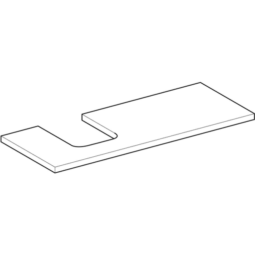 Geberit Vertriebs - ONE WT-Pl. Aus li für AWT Schalenform 120x3x47cm, greige matt