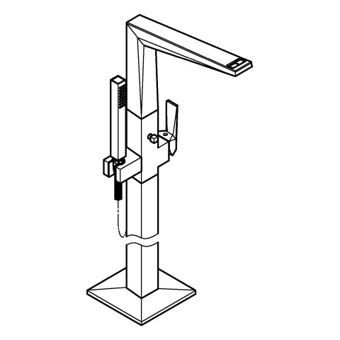 Grohe - Wannenbatt. Allure Bril. PC 24424 Bodenmontage Griff VN-Caesarstone chrom
