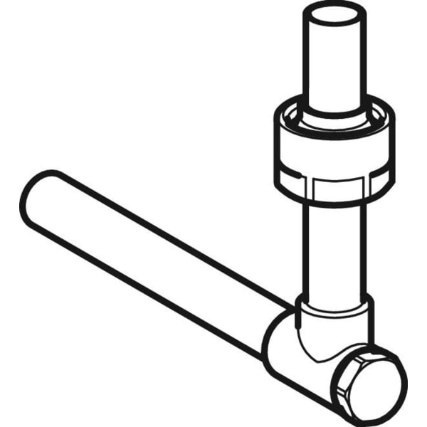 Geberit Vertriebs - Metallrohr-Passwinkel 90Gr absperrbar mit Anschlussverschr. d15