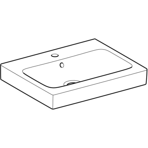 Geberit Vertriebs - Waschtisch ICON 600x485mm 124060 m.HL m.ÜL, weiß Ktect