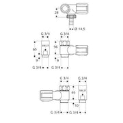 SCHELL - Hüppe WAS-Nebenanschlussvtl DN20(3/4) A19 Wandbatterie RFV Anschluss re vc