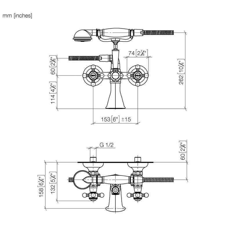 Dornbracht - Wannenarmatur mit Garnitur MADISON 25023360-09 messing
