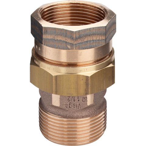 Viega - Rohrverschraubung 3331 flachdichtend 11/2 AG x 11/2 IG Rg