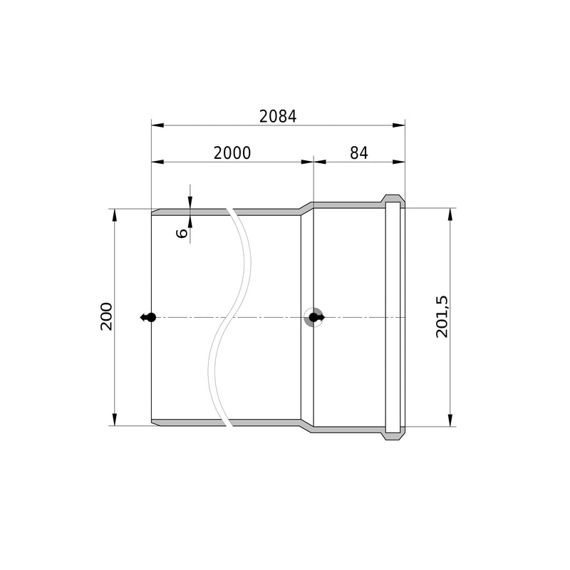 Wavin - Rohr AS+ DN 200 2,00 m S/PL