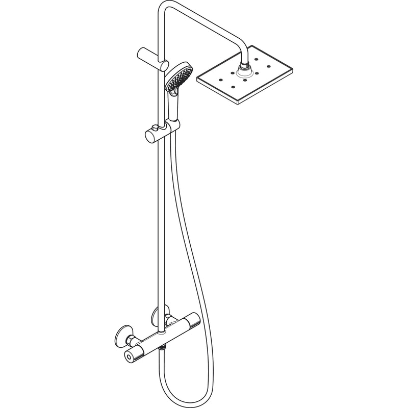 Hansgrohe - Showerpipe 230 1jet VERNIS Shape EcoSmart chrom mit Brausethermostat