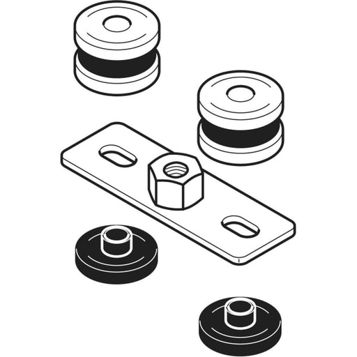 Geberit Vertriebs - Set Grundplatte eckig 2-Loch mit Gewindemuffe G 1/2 L:12x4x3,5 359146