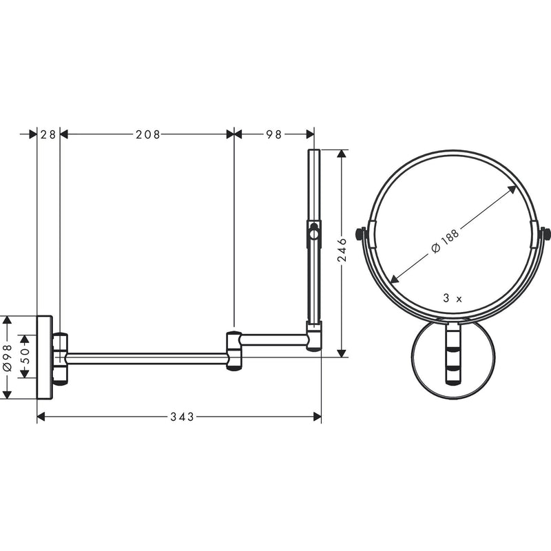 Hansgrohe - Rasierspiegel LOGIS Universal chrom ohne Licht