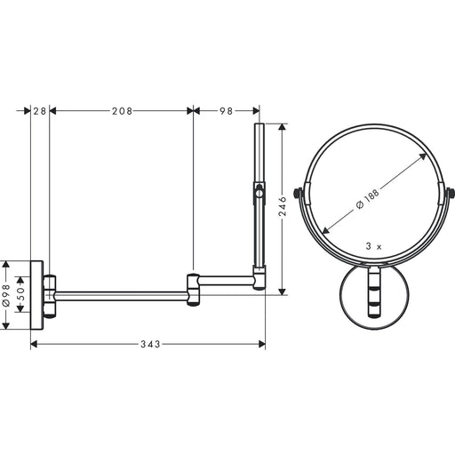 Hansgrohe - Rasierspiegel LOGIS Universal chrom ohne Licht
