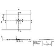 VILLEROY & BOCH - Duschwanne Squaro Infinity 1300x800x40mm re-eckig Grey