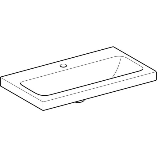 Geberit Vertriebs - iCon Light WT 75x42cm, verk. Ausld. mit Hahnloch, ohne Ül., weiß, KeraTect