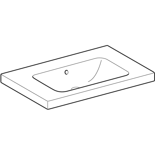 Geberit Vertriebs - iCon Light Waschtisch 75x48cm Ablagefläche, o. Hl., m. Ül., weiß