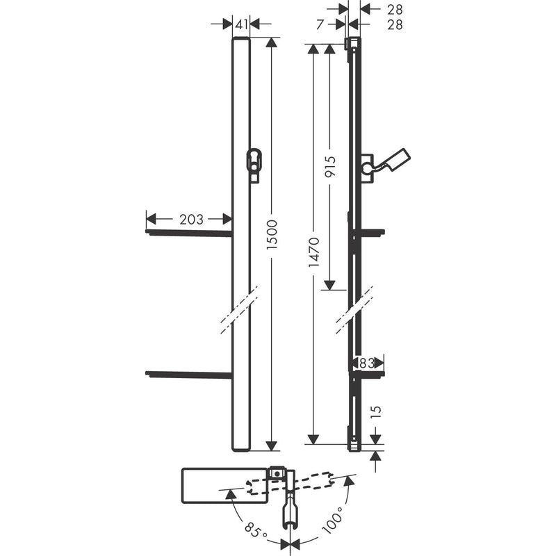 Hansgrohe - Brausestange UNICA'E 1500mm chrom