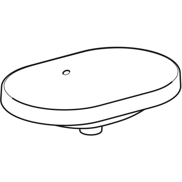 Geberit Vertriebs - Einbau-WT VARIFORM, elliptisch 600x400mm, o. Hl., mit Überlauf, weiß