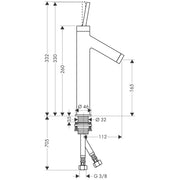 Hansgrohe - Waschtischmischer 170 AXOR Starck chrom
