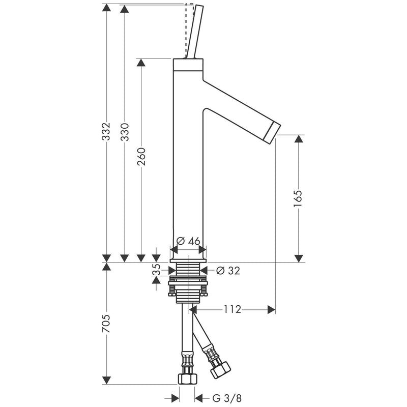 Hansgrohe - Waschtischmischer 170 AXOR Starck chrom