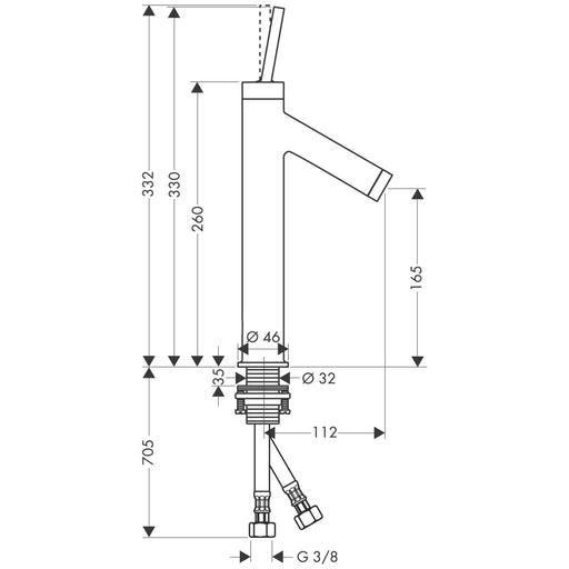 Hansgrohe - Waschtischmischer 170 AXOR Starck chrom