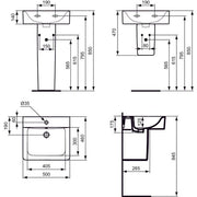 Ideal Standard - Waschtisch CONNECT 500x460mm E7138 weiß 1 HL