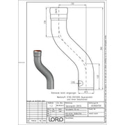 Lorowerk - Etagenbogen 00390. DN 70 Sprung 130mm