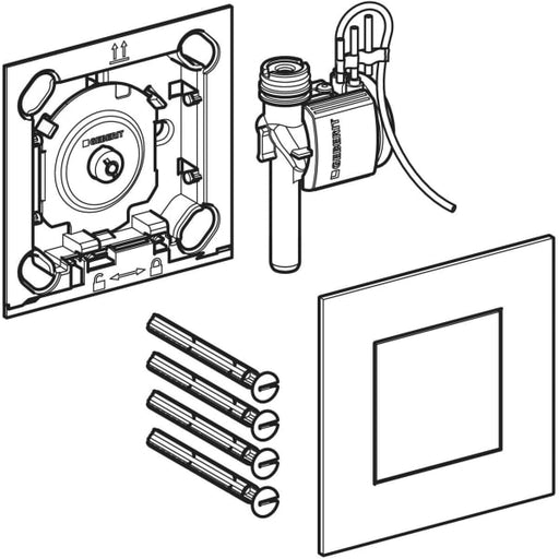 Geberit Vertriebs - Typ 40 UR-Strg. mit pneum. Sp-Ausl. Square, weißmatt/Etc