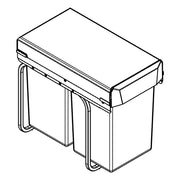Grohe - Blue Mülltrennsystem 40855 30cm zweifach, 2 x 15 Liter grau