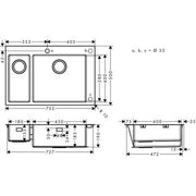 Hansgrohe - Einbauspüle 180x450 S711-F655